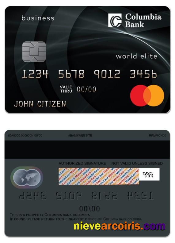 USA Columbia Bank Mastercard Business Platinum